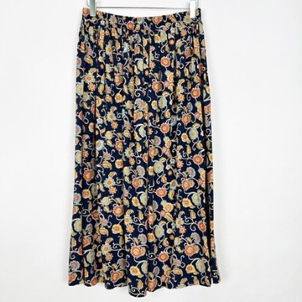 Vintage Central Falls Prairie Skirt Womens Size 1 (Small) Floral Print Mid Boho